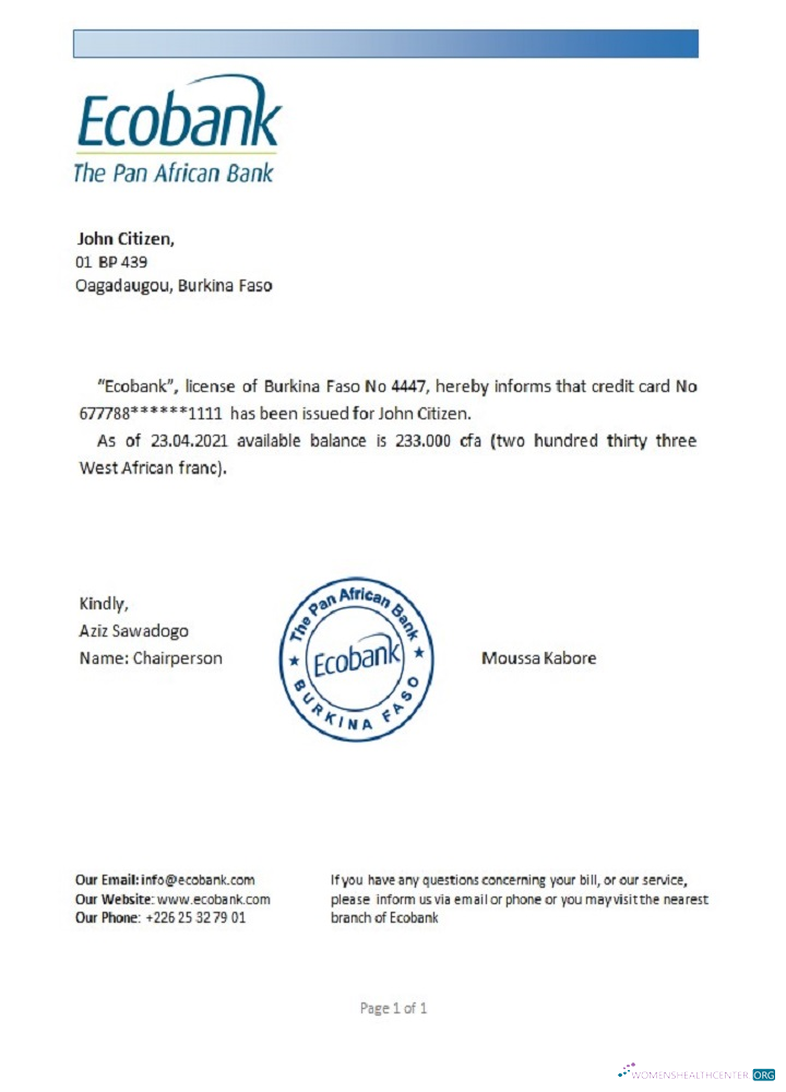 Download Burkina Faso Ecobank reference Photoshop template